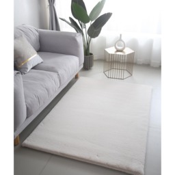 Luxe Natural Rabbit Faux Fur Rug - Wilko - thumbnail 3