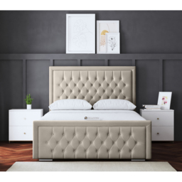 DS Living Allegra Super King Cream Upholstered Ottoman Bed with Headboard - Wilko - thumbnail 5