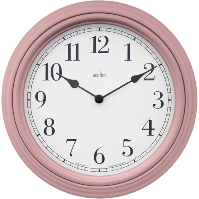 Acctim Devonshire Dusty Rose Wall Clock - Size: 27.8 x 27.8 x 4.2cm - Pink - Wilko - image 1