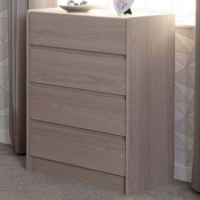 Seconique Paris 4 Drawer Smoked Ash Effect Chest of Drawers - Brown - Wilko - image 1