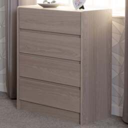Seconique Paris 4 Drawer Smoked Ash Effect Chest of Drawers - Brown - Wilko - thumbnail 1