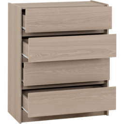 Seconique Paris 4 Drawer Smoked Ash Effect Chest of Drawers - Brown - Wilko - thumbnail 4