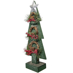 Shatchi LED Berries and Pines Green Tabletop Christmas Tree - Size: 25 x 10 x 1cm - Wilko - thumbnail 4