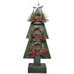 Shatchi LED Berries and Pines Green Tabletop Christmas Tree - Size: 25 x 10 x 1cm - Wilko - thumbnail 3