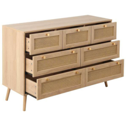 Croxley 7 Drawer Oak Rattan Chest of Drawers - Brown - Birlea - Wilko - thumbnail 5