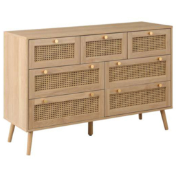 Croxley 7 Drawer Oak Rattan Chest of Drawers - Brown - Birlea - Wilko - thumbnail 3