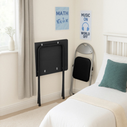 Harbour Housewares Black Wooden Foldable Desk and Chair Set - Size: 45 x 92.5 x 4.4cm - Wilko - thumbnail 7