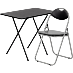 Harbour Housewares Black Wooden Foldable Desk and Chair Set - Size: 45 x 92.5 x 4.4cm - Wilko - thumbnail 3