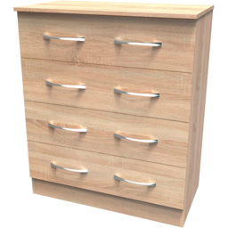 Crowndale Avon 4 Drawer Bardolino Oak Chest of Drawers Ready Assembled - Wilko - thumbnail 5