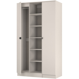 Crowndale Bora 2 Door 6 Shelf Kashmir Matt Triple Wardrobe - Cream - Wilko - thumbnail 6