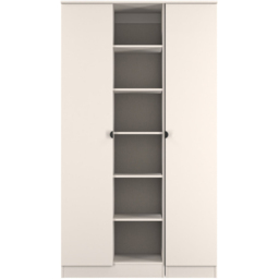 Crowndale Bora 2 Door 6 Shelf Kashmir Matt Triple Wardrobe - Cream - Wilko - thumbnail 3