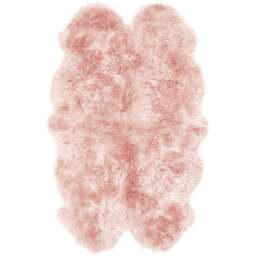 Origins Genuine Sheepskin Adobe Rose Quad New Zealand Wool Rug 160 x 105cm - Size: 105 x 160cm - Pink - Origins Rugs - Wilko - thumbnail 1
