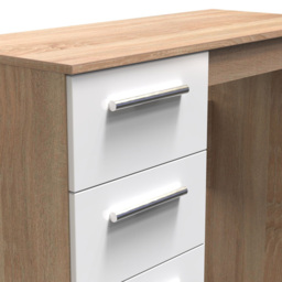 Crowndale Contrast 3 Drawer White and Bardolino Oak Vanity Ready Assembled - Size: 40 x 93 x 79cm - Brown - Wilko - thumbnail 6