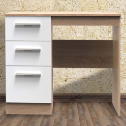 Crowndale Contrast 3 Drawer White and Bardolino Oak Vanity Ready Assembled - Size: 40 x 93 x 79cm - Brown - Wilko