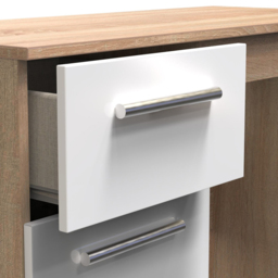 Crowndale Contrast 3 Drawer White and Bardolino Oak Vanity Ready Assembled - Size: 40 x 93 x 79cm - Brown - Wilko - thumbnail 7