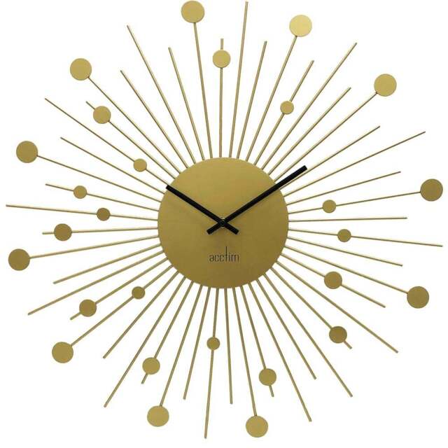 Acctim Brielle Starburst Brass Wall Clock 50cm - Size: 4 x 50 x 50cm - Brown - Wilko - image 1
