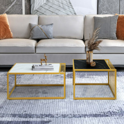 Costway Faux Marble Nest of Tables Set of 2 - Size: 89 x 58 x 15cm - Multi - Wilko - thumbnail 5