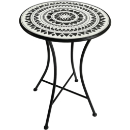 Mabel Mosaic Bistro Set - Black and White - Size: 2 Seater - Outdoor Leisure - Wilko - thumbnail 7