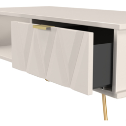 Crowndale Diamond Single Drawer Single Shelf Kashmir Matt Coffee Table Ready Assembled - Size: 40 x 92 x 40cm - Wilko - thumbnail 7