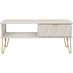 Crowndale Diamond Single Drawer Single Shelf Kashmir Matt Coffee Table Ready Assembled - Size: 40 x 92 x 40cm - Wilko - thumbnail 3