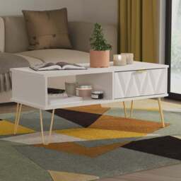 Crowndale Diamond Single Drawer Single Shelf Kashmir Matt Coffee Table Ready Assembled - Size: 40 x 92 x 40cm - Wilko