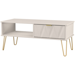 Crowndale Diamond Single Drawer Single Shelf Kashmir Matt Coffee Table Ready Assembled - Size: 40 x 92 x 40cm - Wilko - thumbnail 5