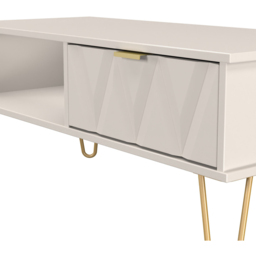 Crowndale Diamond Single Drawer Single Shelf Kashmir Matt Coffee Table Ready Assembled - Size: 40 x 92 x 40cm - Wilko - thumbnail 6