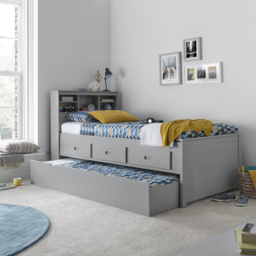 Veera Grey 3 Drawer Guest Bed with Pocket Mattress - Size: Single - Bedmaster - Wilko - thumbnail 7