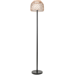 ValueLights Natural Rope Solar Powered Outdoor Garden Light Floor Lamp with Rattan Shade - Size: 158.5 x 29.5 x 29.5cm - Yellow - Wilko - thumbnail 1