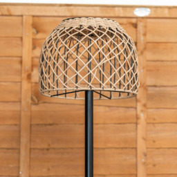 ValueLights Natural Rope Solar Powered Outdoor Garden Light Floor Lamp with Rattan Shade - Size: 158.5 x 29.5 x 29.5cm - Yellow - Wilko - thumbnail 4