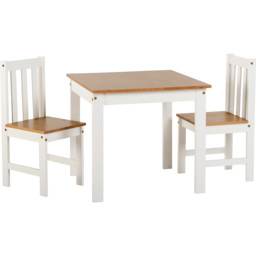 Seconique Ludlow 2 Seater Dining Set White and Oak Effect - Wilko - thumbnail 3