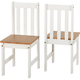 Seconique Ludlow 2 Seater Dining Set White and Oak Effect - Wilko - thumbnail 5