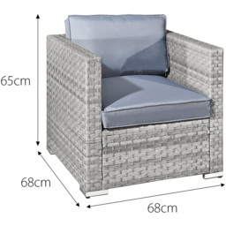 Oseasons Malta Set of 2 Dove Grey Rattan Chair Set - Size: 76 x 164 x 65cm - Wilko - thumbnail 4