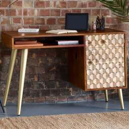 Brooklyn Cotati Single Door Single Drawer Single Shelf Desk - Brown - Wilko