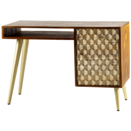 Brooklyn Cotati Single Door Single Drawer Single Shelf Desk - Brown - Wilko - thumbnail 3