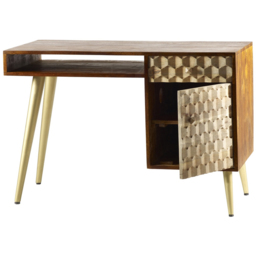 Brooklyn Cotati Single Door Single Drawer Single Shelf Desk - Brown - Wilko - thumbnail 5