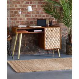 Brooklyn Cotati Single Door Single Drawer Single Shelf Desk - Brown - Wilko - thumbnail 7