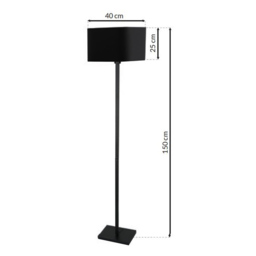 Milagro Napoli Black Floor Lamp 230V - Size: 40 x 40 x 150cm - Wilko - thumbnail 7