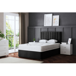 DS Living Amelia Double Black Upholstered Panel Divan Bed with 4 Drawer - Wilko - thumbnail 7