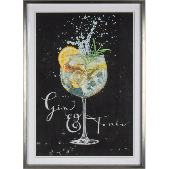 Embellished Gin and Tonic Framed Art Black - Wilko - image 1