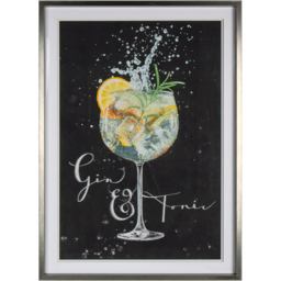 Embellished Gin and Tonic Framed Art Black - Wilko - thumbnail 1