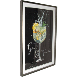 Embellished Gin and Tonic Framed Art Black - Wilko - thumbnail 4