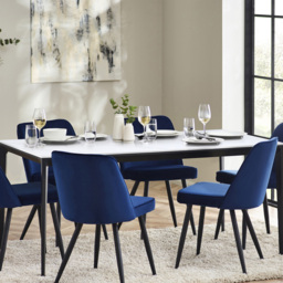 Julian Bowen Miami 6 Seater Rectangular Stone Top Dining Table White Marble - Wilko - thumbnail 1