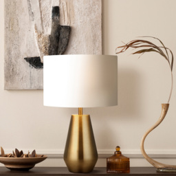 Lighting Collection Antique Brass Touch Table Lamp with Cream Shade 2 Pack - Size: 31 x 20 x 20cm - Gold - Wilko - thumbnail 3