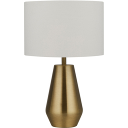 Lighting Collection Antique Brass Touch Table Lamp with Cream Shade 2 Pack - Size: 31 x 20 x 20cm - Gold - Wilko