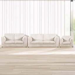 Luxor 6 Seater Cream Jumbo Cord Full Back Sofa Suite - Wilko - thumbnail 1