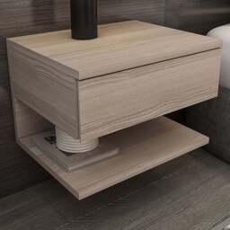 Decorotika Vivid Cordoba Minimalist Floating Nightstand - Size: Single Drawer - Silver - Wilko - thumbnail 1