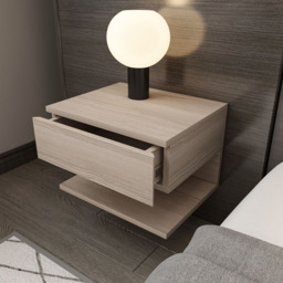 Decorotika Vivid Cordoba Minimalist Floating Nightstand - Size: Single Drawer - Silver - Wilko - thumbnail 6