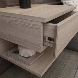 Decorotika Vivid Cordoba Minimalist Floating Nightstand - Size: Single Drawer - Silver - Wilko - thumbnail 5