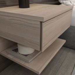 Decorotika Vivid Cordoba Minimalist Floating Nightstand - Size: Single Drawer - Silver - Wilko - thumbnail 7